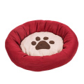 Almofada de cães de cama de lã redonda de luxo